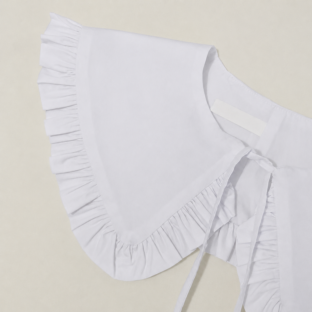 White Cotton Frill Collar: Detachable Layering Collar