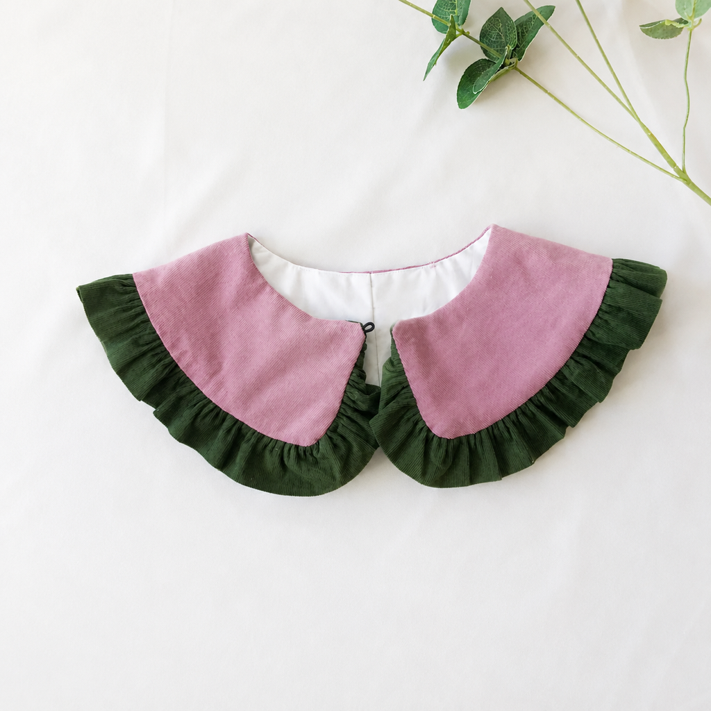 Corduroy Cotton Frill Collar: Detachable Layering Collar