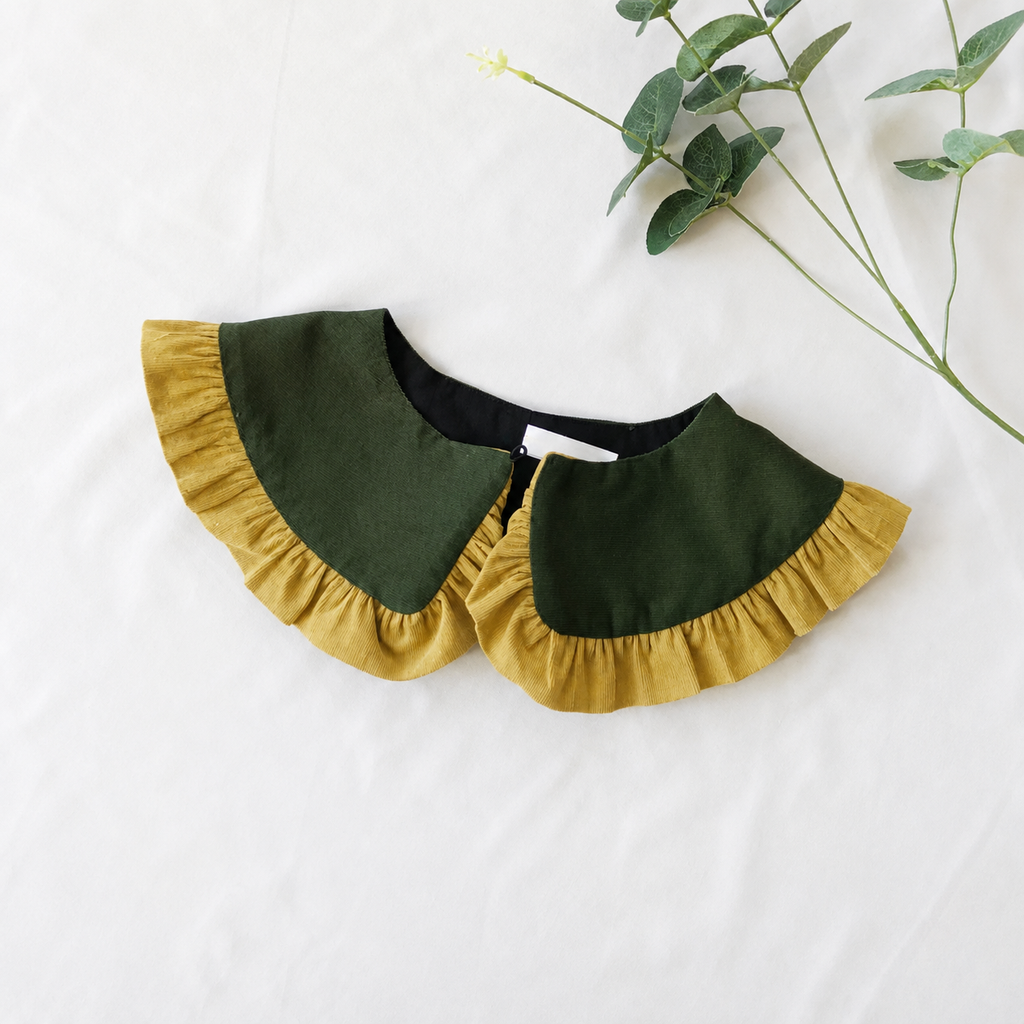 Corduroy Cotton Frill Collar: Detachable Layering Collar