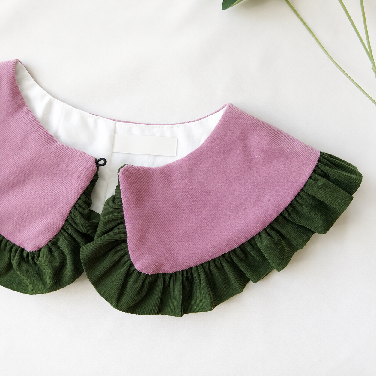 Corduroy Cotton Frill Collar: Detachable Layering Collar
