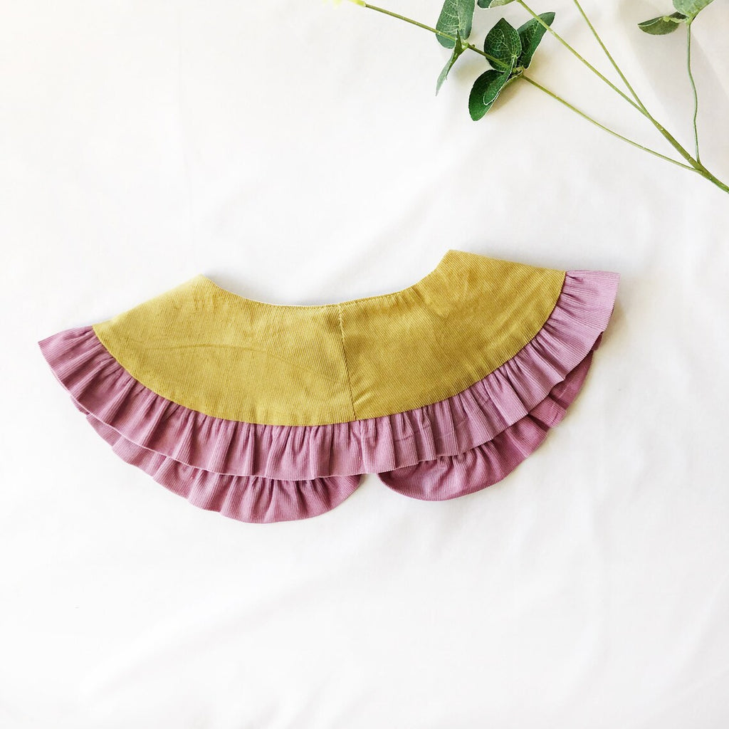 Corduroy Cotton Frill Collar: Detachable Layering Collar