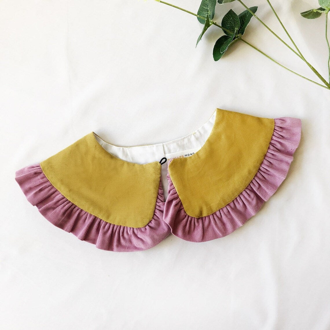 Corduroy Cotton Frill Collar: Detachable Layering Collar
