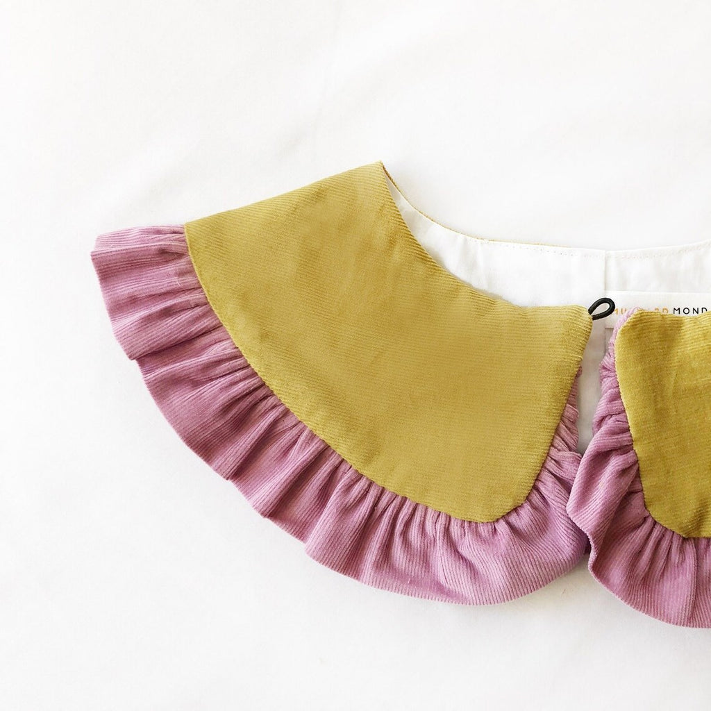 Corduroy Cotton Frill Collar: Detachable Layering Collar