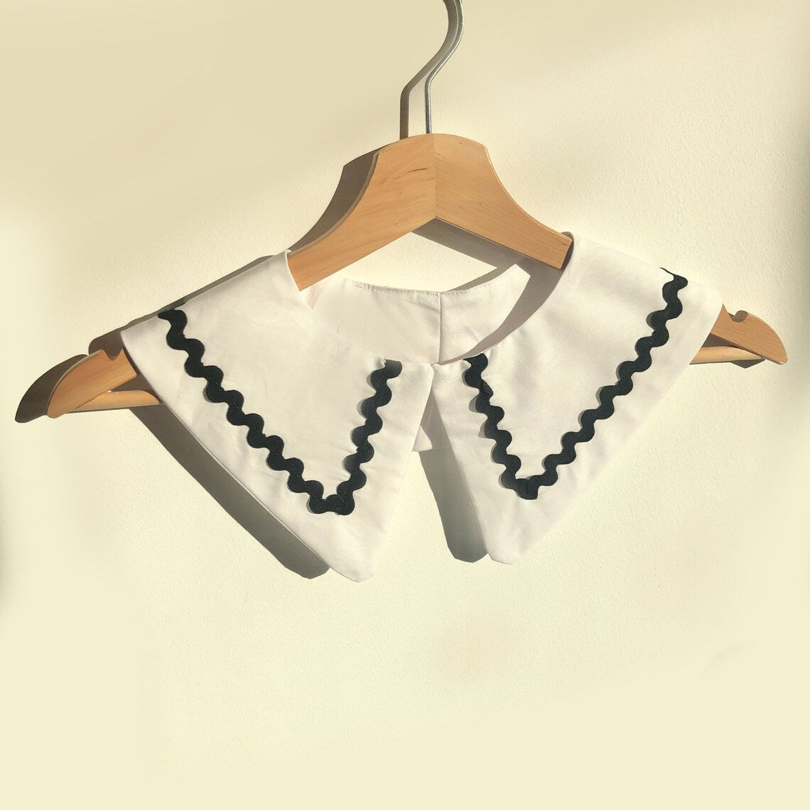 Cotton Collar with Ric Rac: Detachable Layering Collar