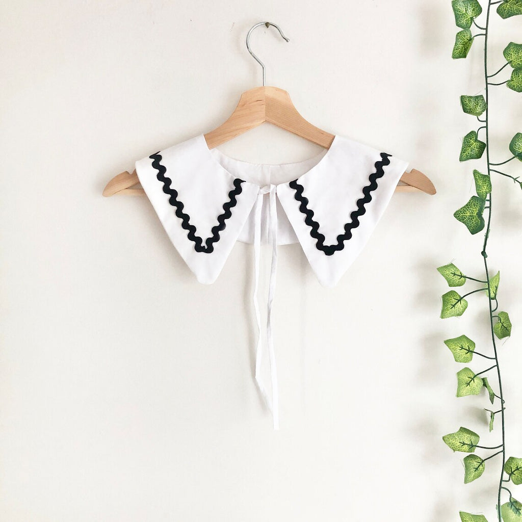 Cotton Collar with Ric Rac: Detachable Layering Collar
