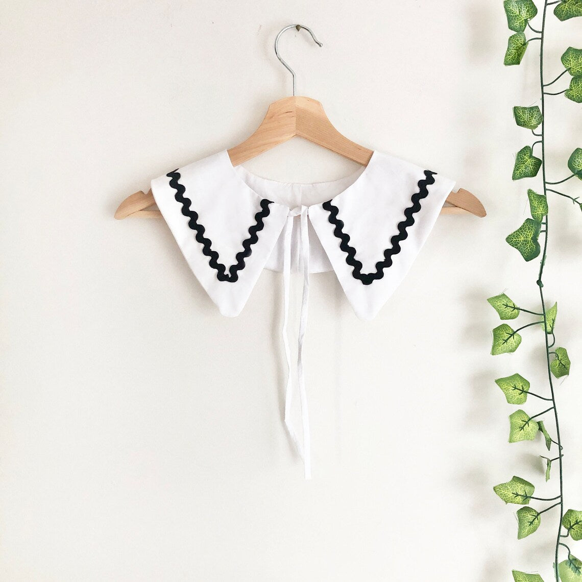 Cotton Collar with Ric Rac: Detachable Layering Collar