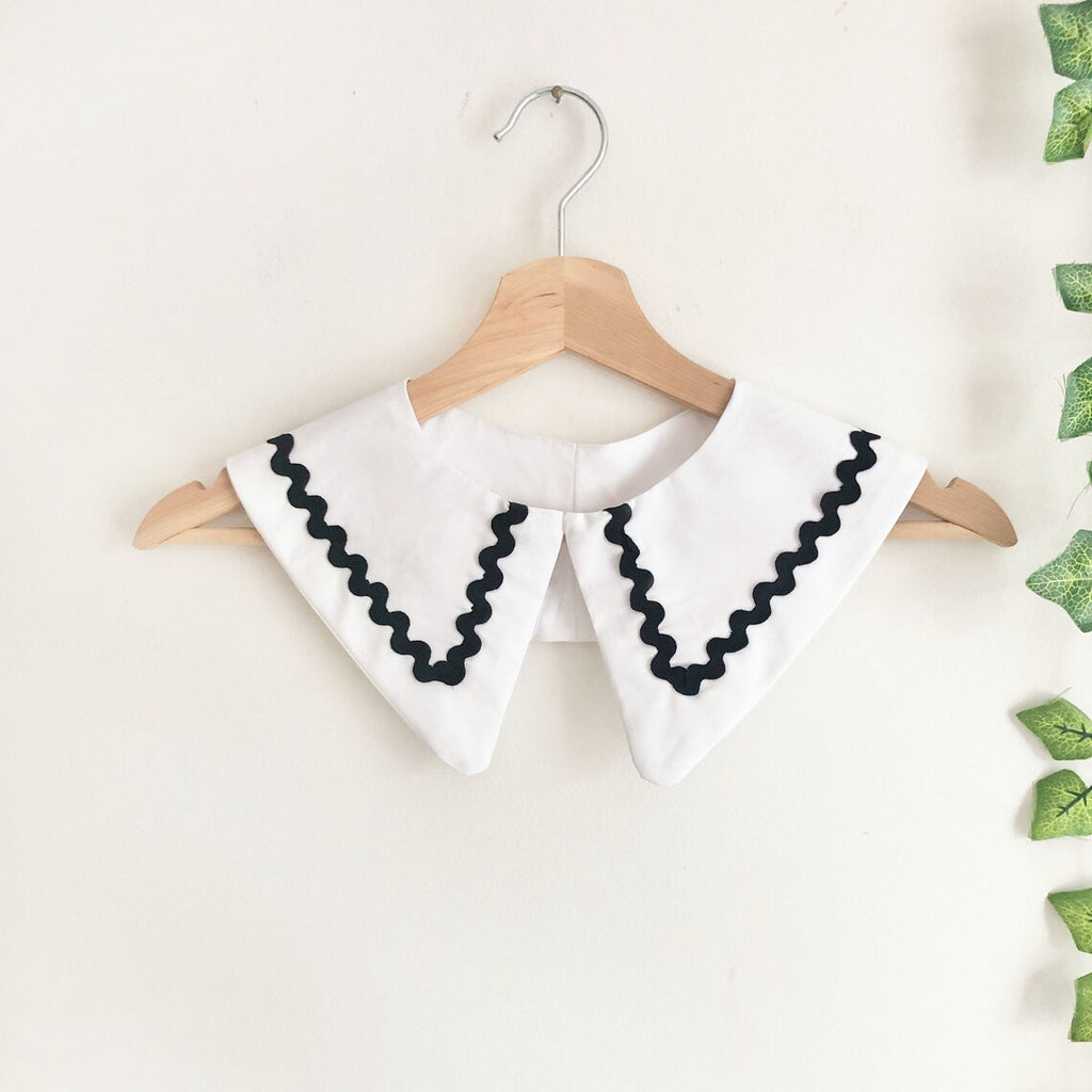 Cotton Collar with Ric Rac: Detachable Layering Collar