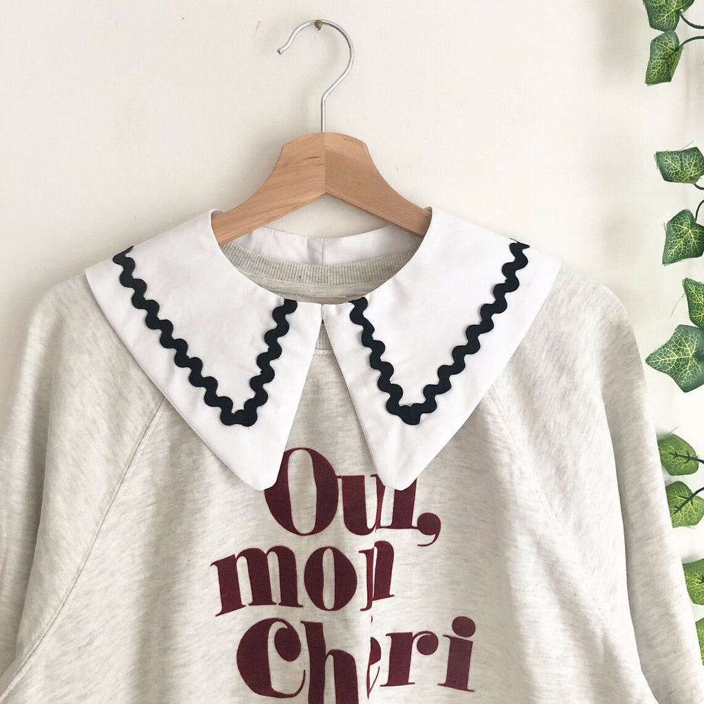 Cotton Collar with Ric Rac: Detachable Layering Collar