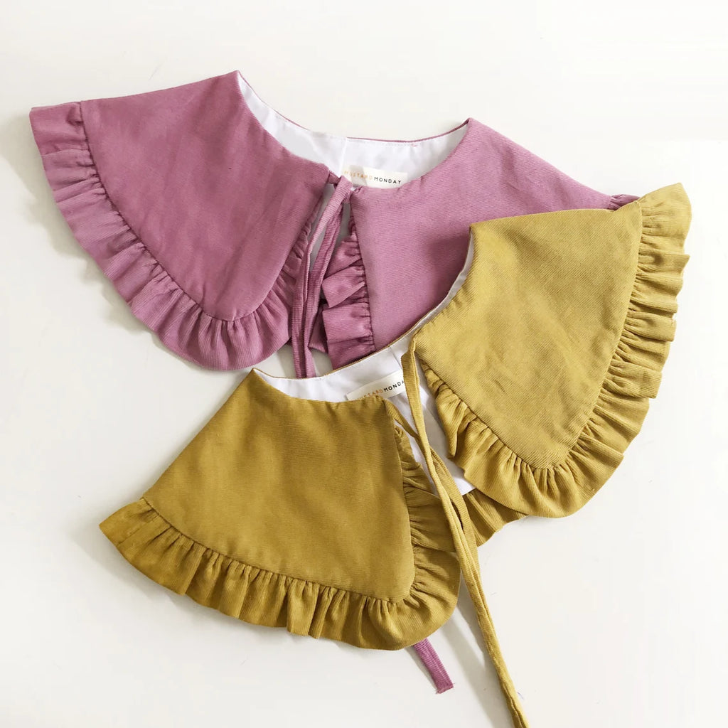 Corduroy Cotton Frill Collar: Detachable Layering Collar