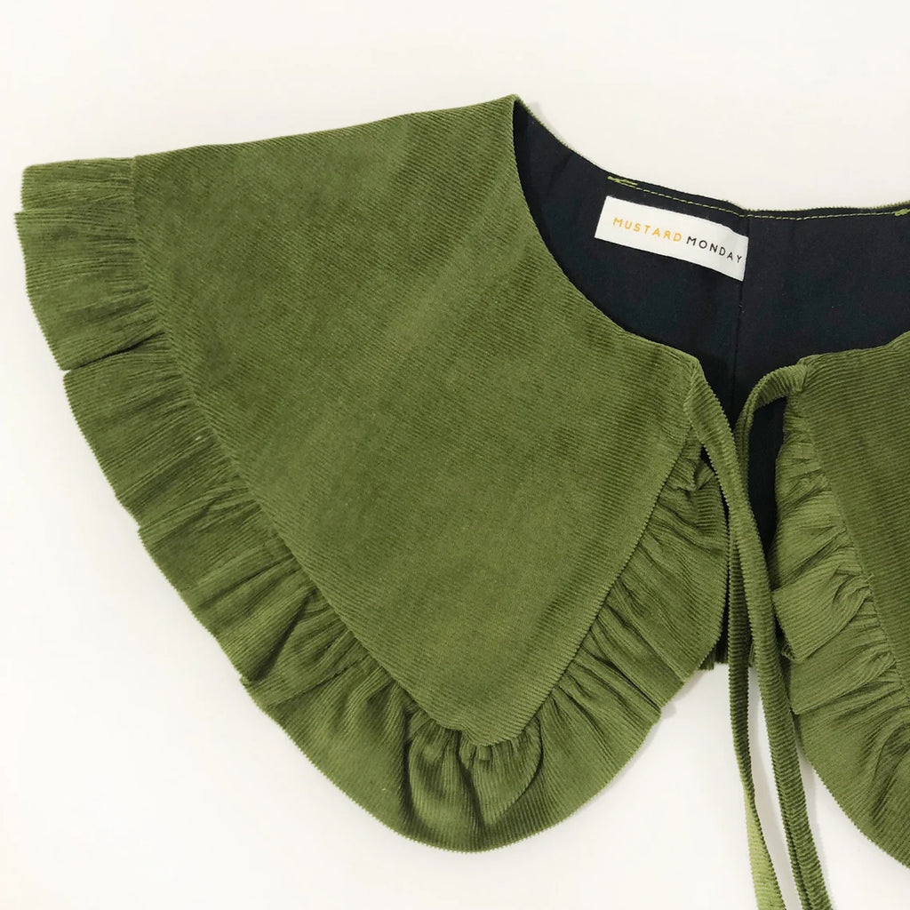 Corduroy Cotton Frill Collar: Detachable Layering Collar