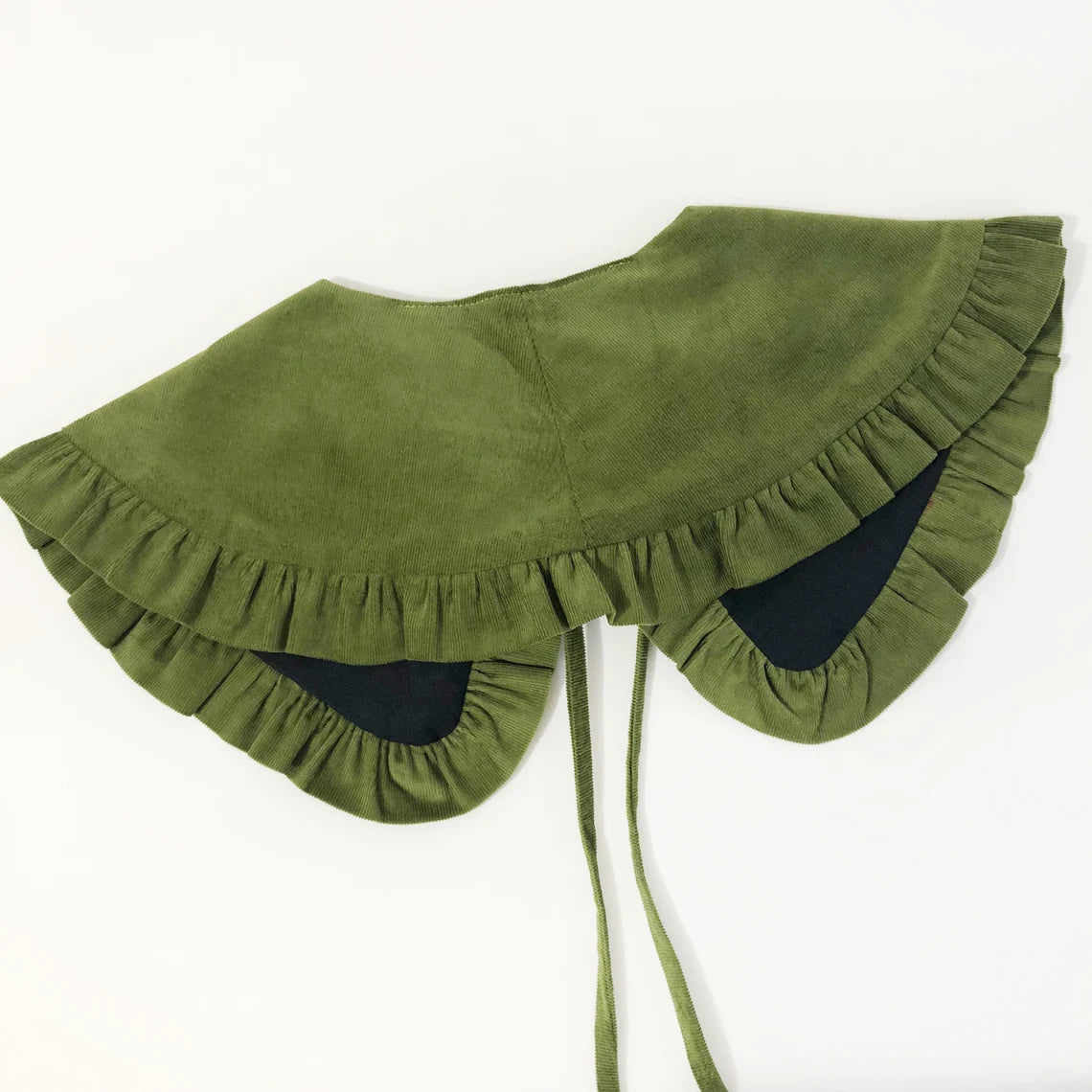 Corduroy Cotton Frill Collar: Detachable Layering Collar