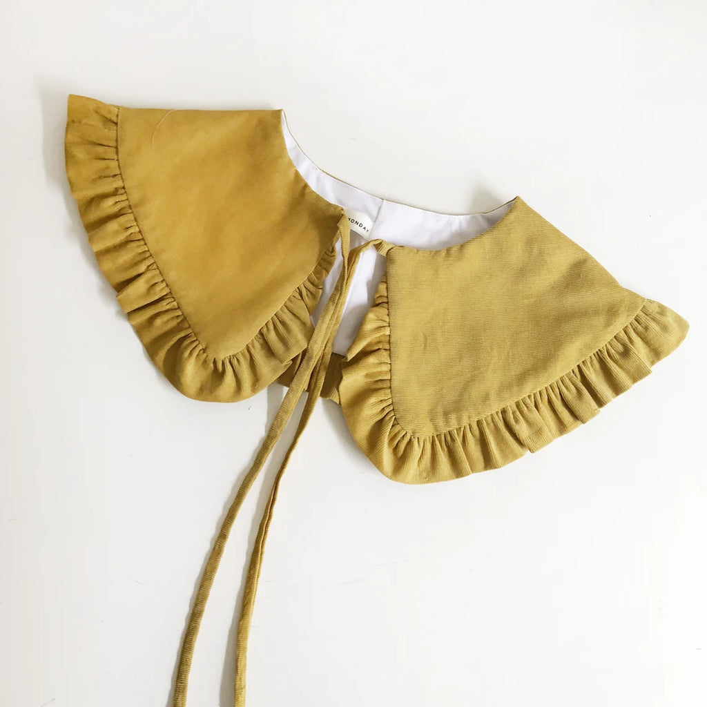 Corduroy Cotton Frill Collar: Detachable Layering Collar