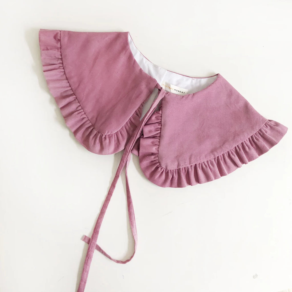 Corduroy Cotton Frill Collar: Detachable Layering Collar