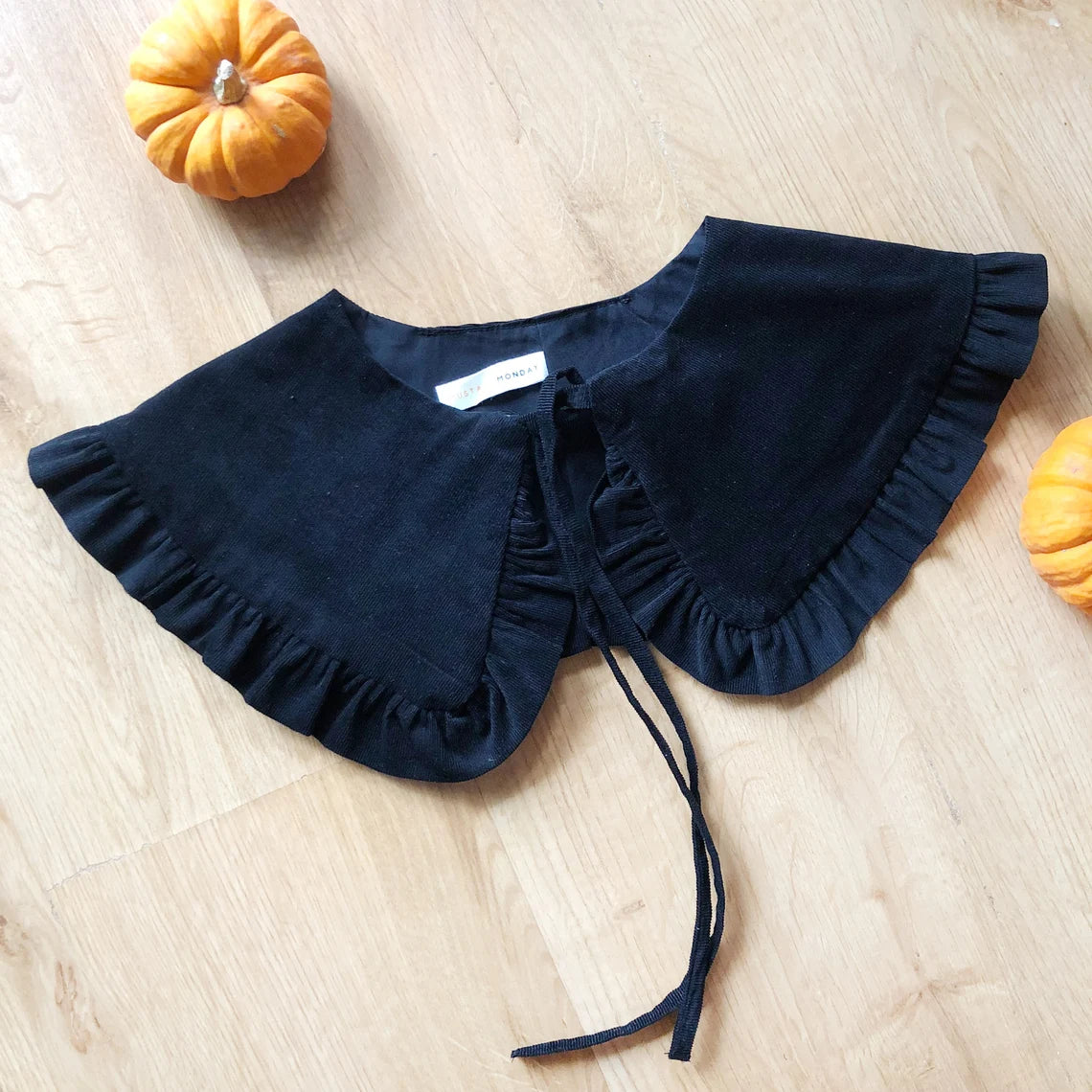 Corduroy Cotton Frill Collar: Detachable Layering Collar