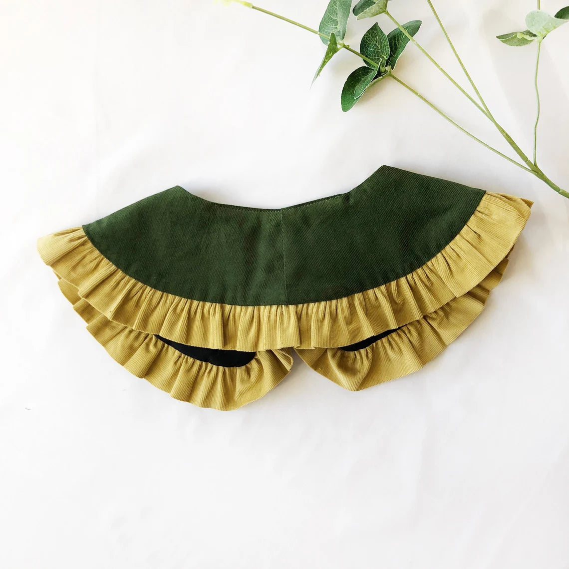Corduroy Cotton Frill Collar: Detachable Layering Collar