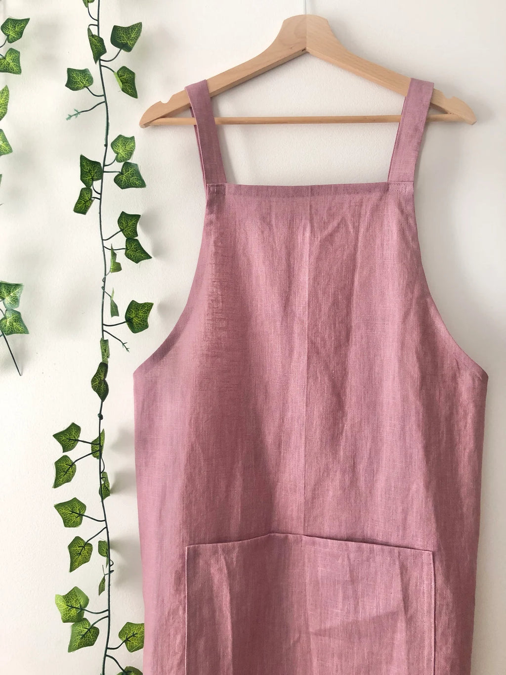 Lavender Linen Pinafore Apron: Japanese Style Apron