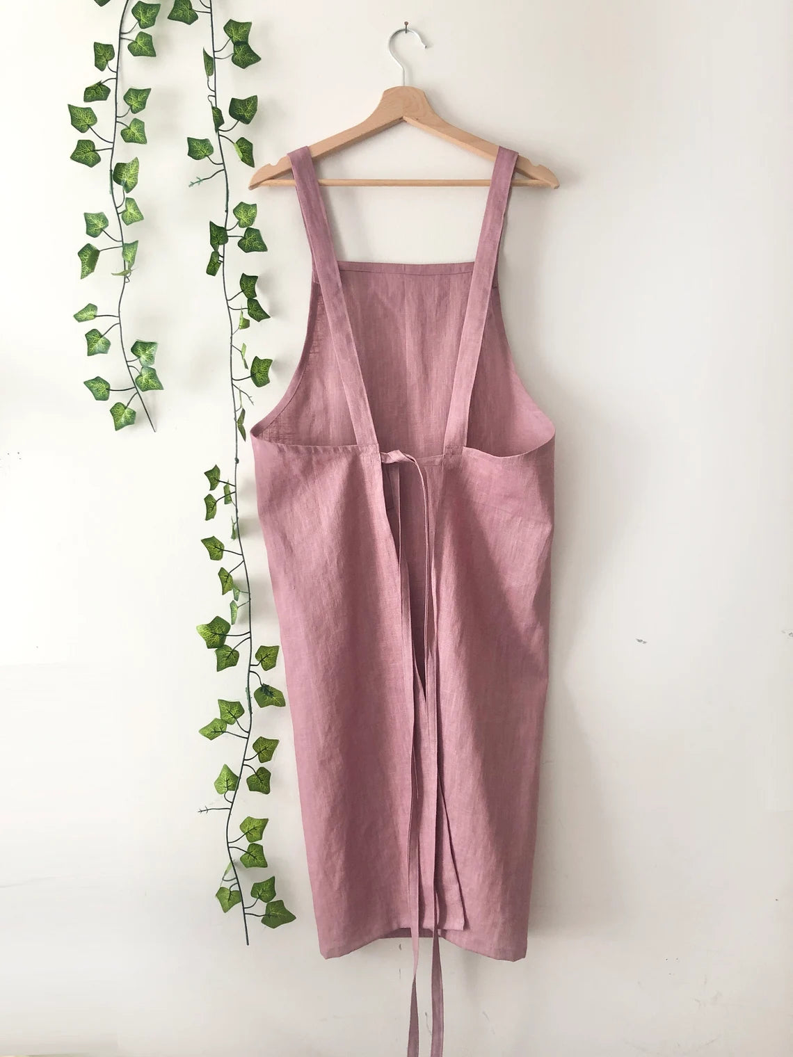 Lavender Linen Pinafore Apron: Japanese Style Apron