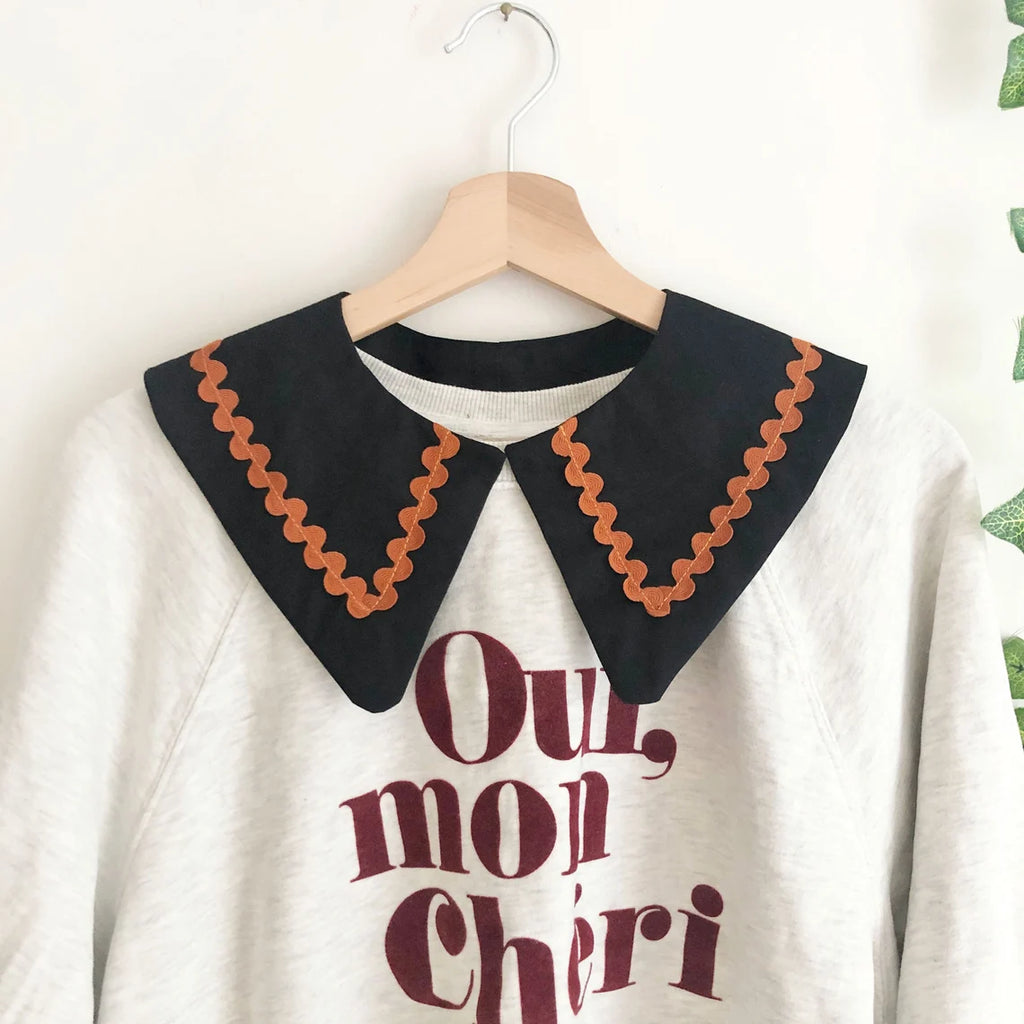 Cotton Collar with Ric Rac: Detachable Layering Collar