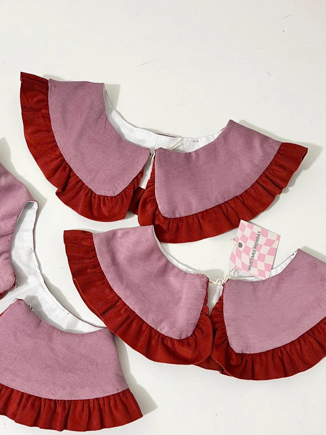 Corduroy Cotton Frill Collar: Detachable Layering Collar