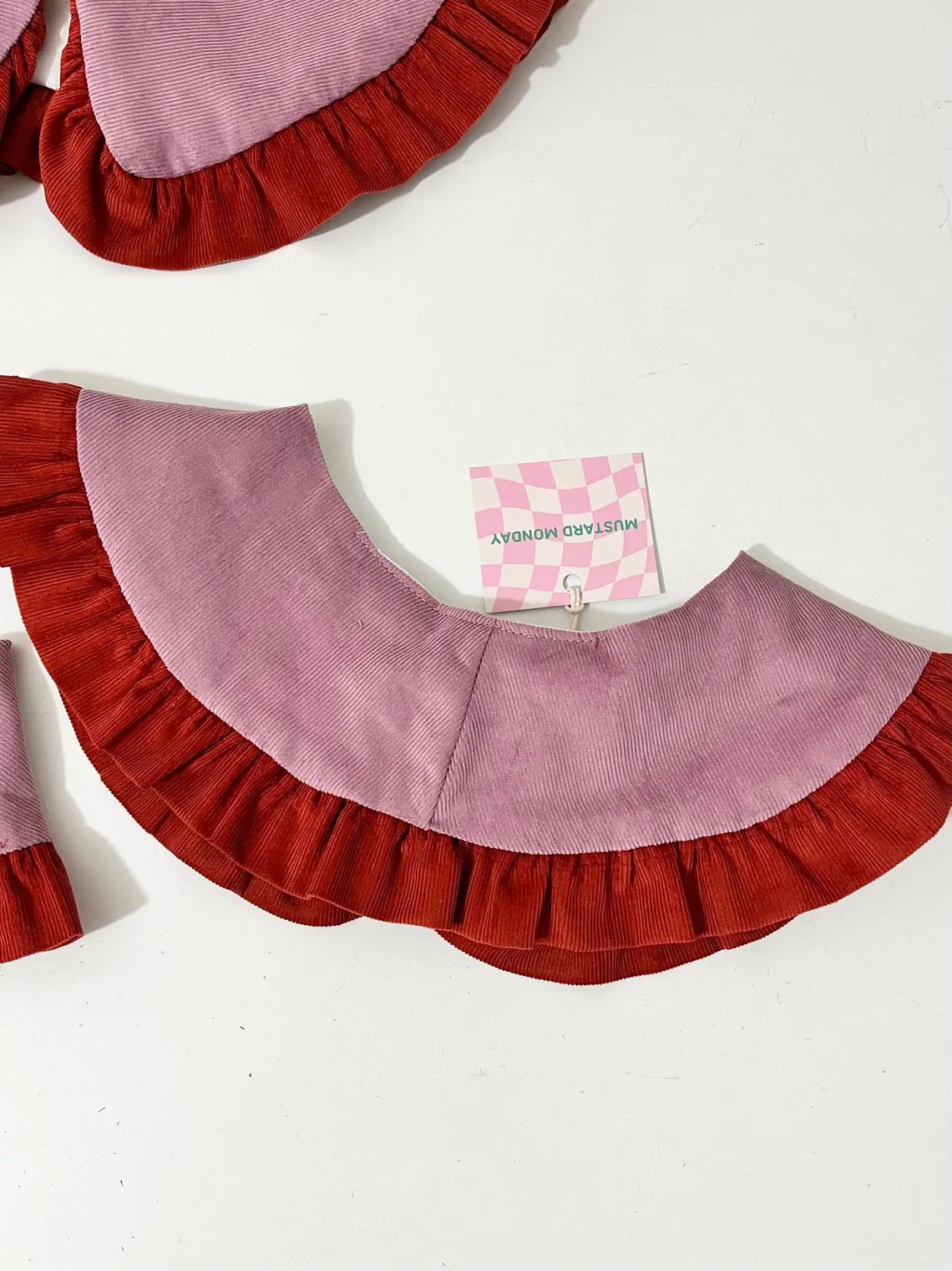 Corduroy Cotton Frill Collar: Detachable Layering Collar
