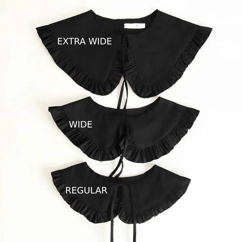 White Cotton Frill Collar: Detachable Layering Collar